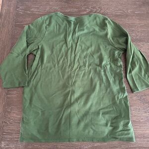 Coldwater Creek XL 3/4 sleeve cotton tunic green. Worn once.